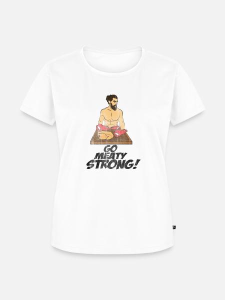 Fleisch stark - Frauen Premium Bio T-Shirt - Weiß