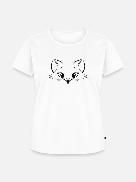 Niedliche Katze - Frauen Premium Bio T-Shirt - Weiß