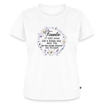 Fauntie Funny Auntie Flower Lover Aunt Gift - Frauen Premium Bio T-Shirt - Weiß - Vorne - AI Model Female 172 dark (172cm)