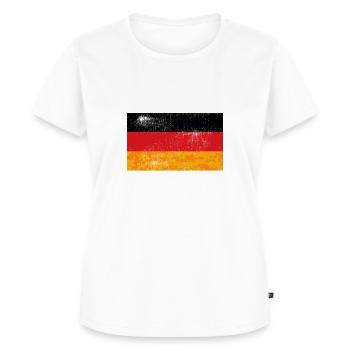 Deutschland Deutsch Deutsche Flagge Geschenk Idee - Frauen Premium Bio T-Shirt - Weiß - Vorne - AI Model Female 172 dark (172cm)