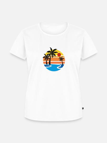 Palmenstrand - Frauen Premium Bio T-Shirt - Weiß