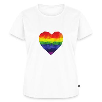 coeur arc en ciel - T-shirt Premium bio Femme - blanc - Devant - AI Model Female 172 dark (172cm)