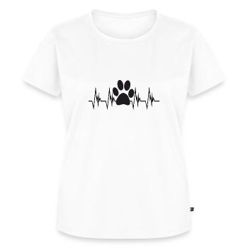Pfote herzschlag hund haustier - Frauen Premium Bio T-Shirt - Weiß - Vorne - AI Model Female 172 dark (172cm)