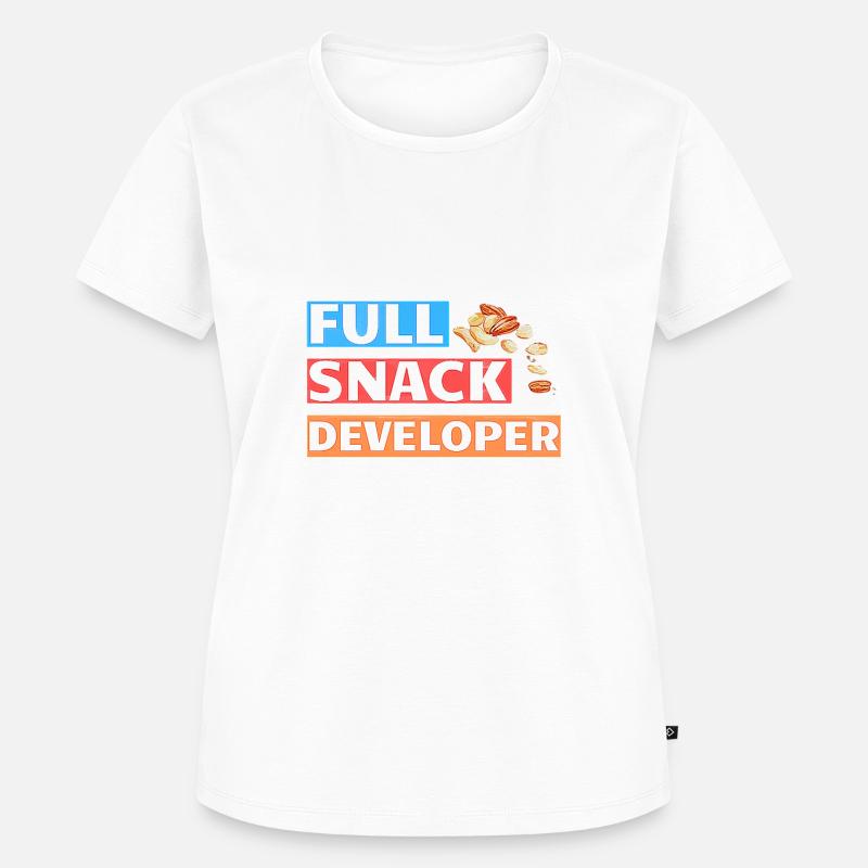 FULL SNACK DEVELOPER - DEVELOPER PUN - Frauen Premium Bio T-Shirt - Weiß
