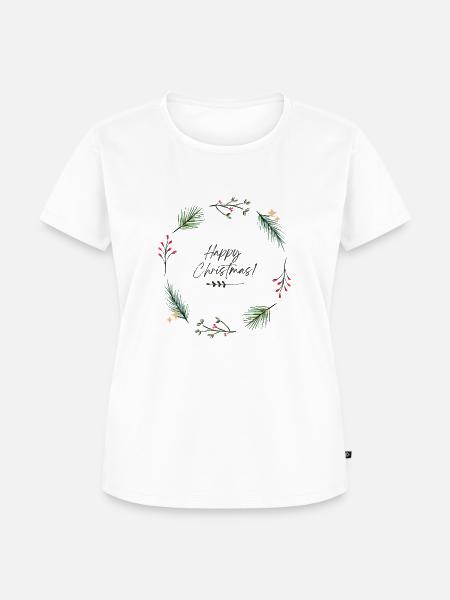 Happy Christmas - Frauen Premium Bio T-Shirt - Weiß