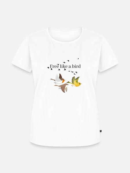 Free like a bird - Frauen Premium Bio T-Shirt - Weiß