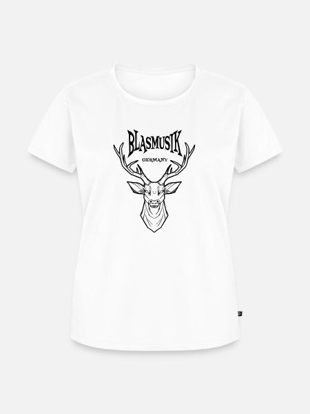 Blasmusik Musikverein Blasorchester Hirschgeweih - Frauen Premium Bio T-Shirt - Weiß