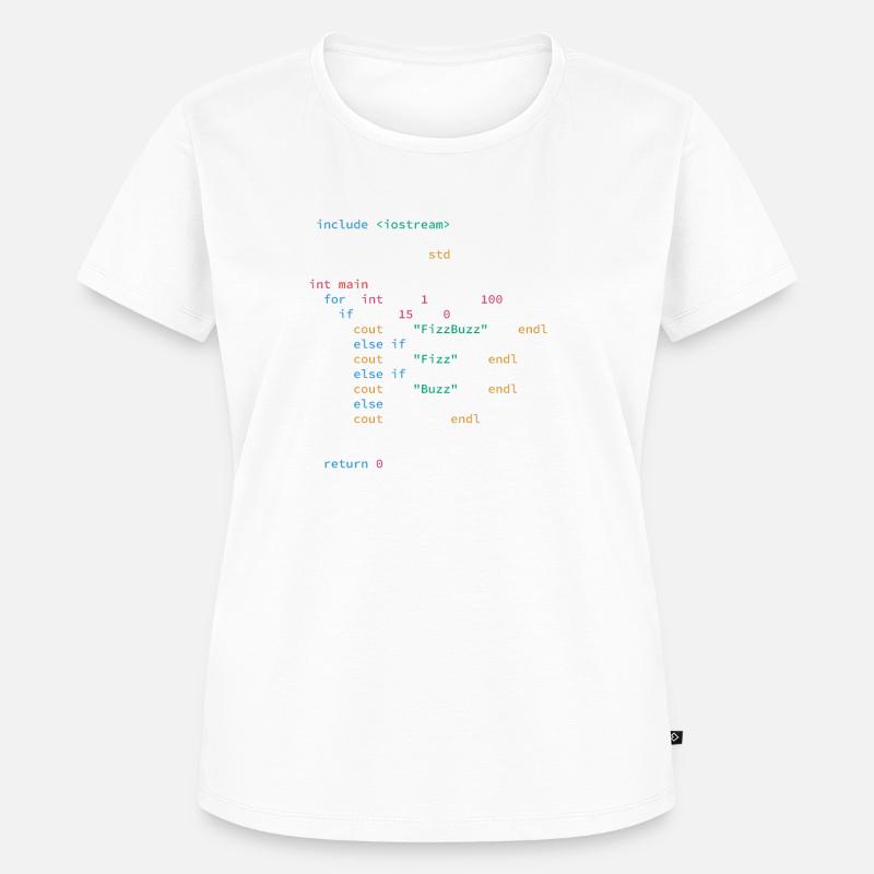 FizzBuzz Algorithmus c Programmiersprache - Frauen Premium Bio T-Shirt - Weiß