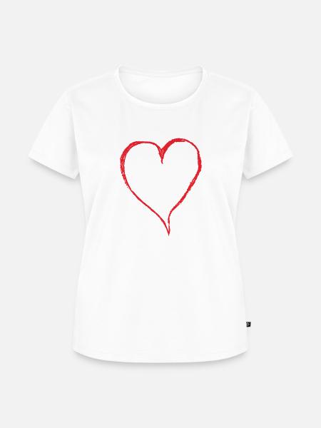 Großes Herz - Frauen Premium Bio T-Shirt - Weiß
