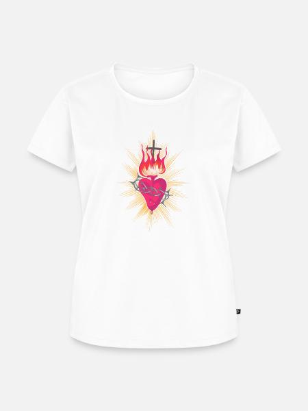 Herz Jesu - Frauen Premium Bio T-Shirt - Weiß