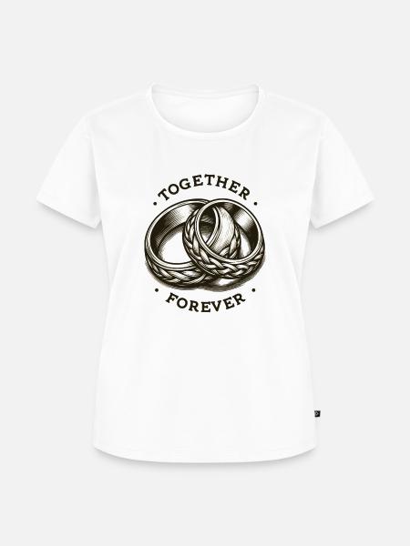 Verschlungene Eheringe - Frauen Premium Bio T-Shirt - Weiß