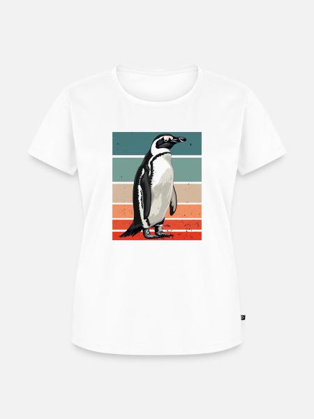 Penguin Retro - Frauen Premium Bio T-Shirt - Weiß