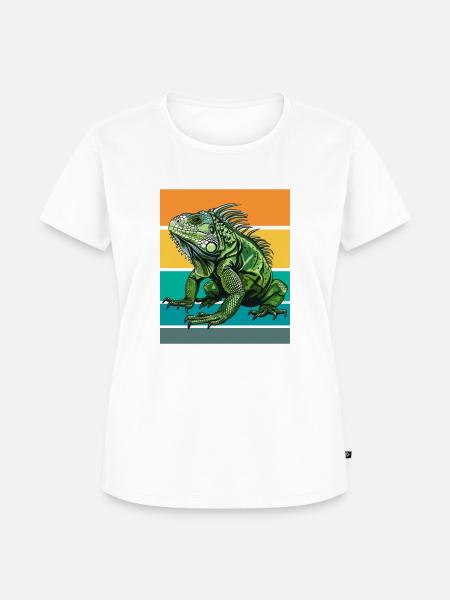 Leguan Retro Design - Frauen Premium Bio T-Shirt - Weiß