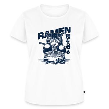 Ramen Katze - Frauen Premium Bio T-Shirt - Weiß - Vorne - AI Model Female 172 dark (172cm)