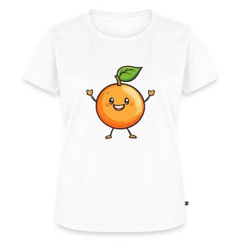 Lustige Orange - Frauen Premium Bio T-Shirt - Weiß - Vorne - AI Model Female 172 dark (172cm)