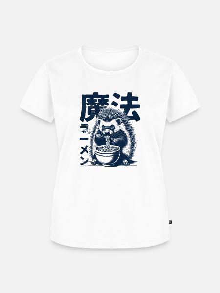 Ramen Stachelschwein - Frauen Premium Bio T-Shirt - Weiß