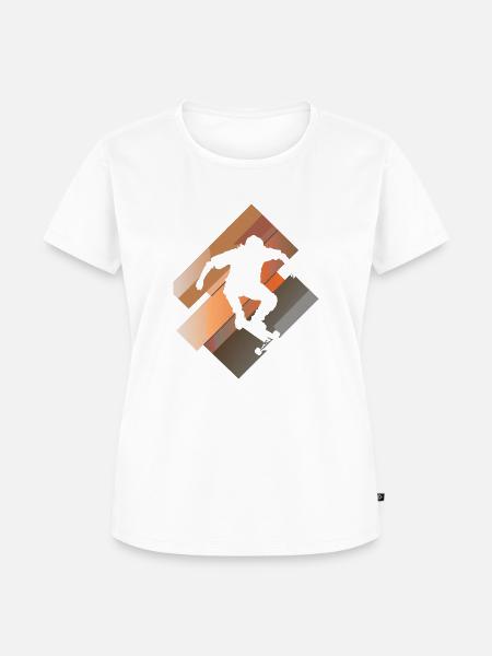 Skater Longboard - Frauen Premium Bio T-Shirt - Weiß