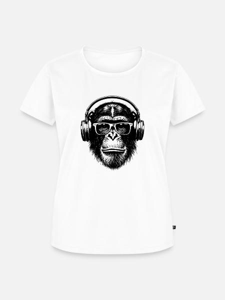 Musik Chimp - Frauen Premium Bio T-Shirt - Weiß