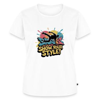 BREAKDANCER - Frauen Premium Bio T-Shirt - Weiß - Vorne - AI Model Female 172 dark (172cm)