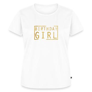 Anniversaire Fille Paillettes D'or - T-shirt Premium bio Femme - blanc - Devant - AI Model Female 172 dark (172cm)