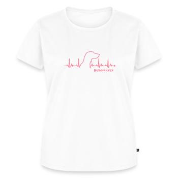 Weimaraner Herzschlag - Frauen Premium Bio T-Shirt - Weiß - Vorne - AI Model Female 172 dark (172cm)