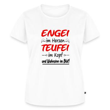 Engel Teufel Verkleidung Kostüm Outfit Fasching - Frauen Premium Bio T-Shirt - Weiß - Vorne - AI Model Female 172 dark (172cm)
