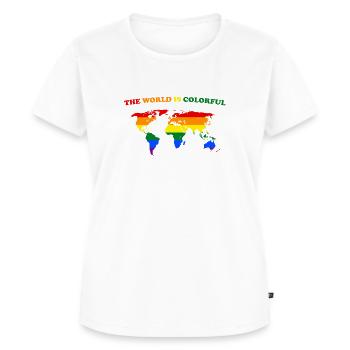 Die Welt ist Bunt - Frauen Premium Bio T-Shirt - Weiß - Vorne - AI Model Female 172 dark (172cm)