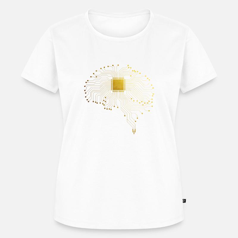 CPU brain computer nerd geek computer scientist - Women's Premium Organic T-shirt - white