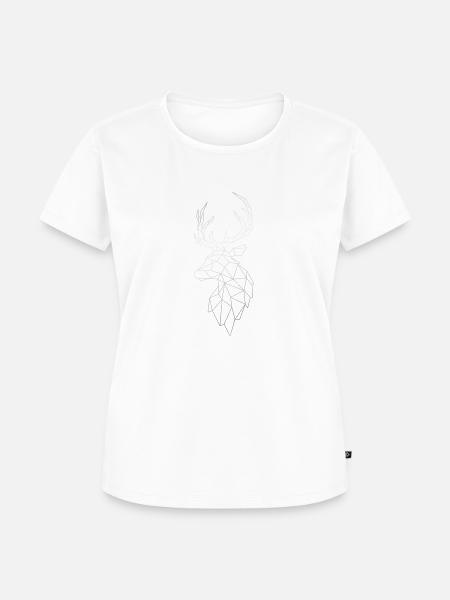 Hirsch Design Motiv - Frauen Premium Bio T-Shirt - Weiß