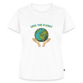 Durabilité - T-shirt Premium bio Femme - blanc - Devant - AI Model Female 172 dark (172cm)