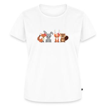 Sauvez les animaux Mangez les humains - T-shirt Premium bio Femme - blanc - Devant - AI Model Female 172 dark (172cm)