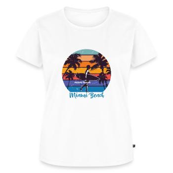 Miami Beach - Frauen Premium Bio T-Shirt - Weiß - Vorne - AI Model Female 172 dark (172cm)