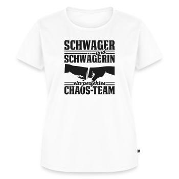 Schwager und Schwägerin perfektes Chaos-Team - Frauen Premium Bio T-Shirt - Weiß - Vorne - AI Model Female 172 dark (172cm)