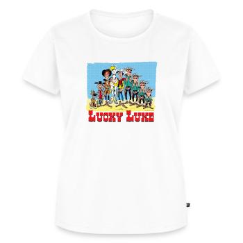 Lucky Luke Charaktere - Frauen Premium Bio T-Shirt - Weiß - Vorne - AI Model Female 172 dark (172cm)