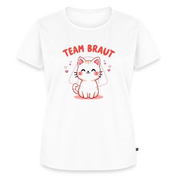 Team Braut JGA Outfit Katze Hochzeit Crew - Frauen Premium Bio T-Shirt - Weiß - Vorne - AI Model Female 172 dark (172cm)