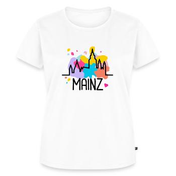 Mainz Mainzer Dom Echt Meenzer Mädche - Frauen Premium Bio T-Shirt - Weiß - Vorne - AI Model Female 172 dark (172cm)