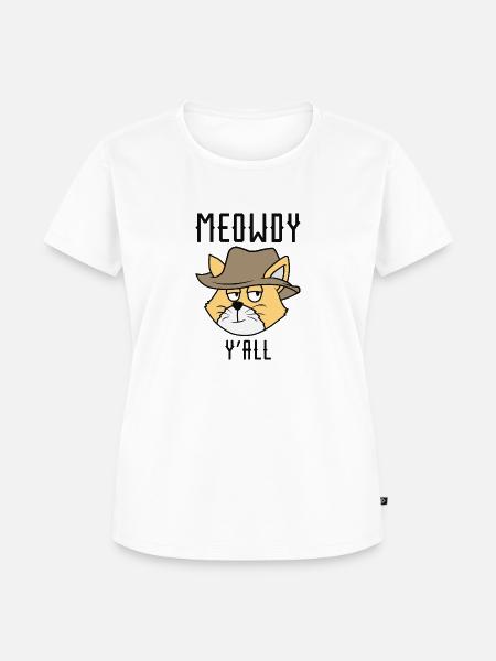 Meowdy Y'all - Frauen Premium Bio T-Shirt - Weiß