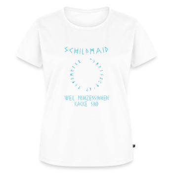 Schildmaid, weil Prinzessinnen Kacke sind-Wikinger - Frauen Premium Bio T-Shirt - Weiß - Vorne - AI Model Female 172 dark (172cm)