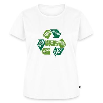Funny Trucker Trash Waste Garbage Recycling Truck - Frauen Premium Bio T-Shirt - Weiß - Vorne - AI Model Female 172 dark (172cm)