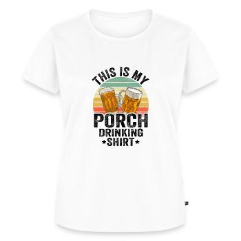 Propulsé par Craft Beer Brewing Making Porch Drinker - T-shirt Premium bio Femme - blanc - Devant - AI Model Female 172 dark (172cm)