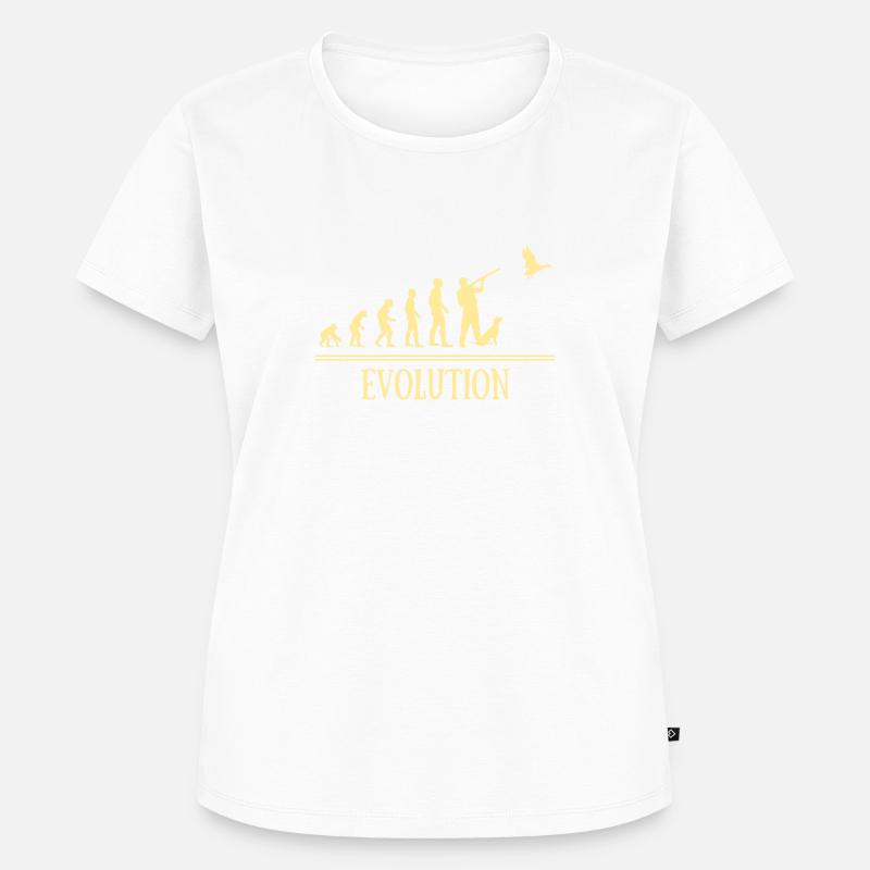 evolution hunting man humor hunter duck - Women's Premium Organic T-shirt - white