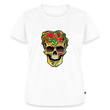 Skull Color - Frauen Premium Bio T-Shirt - Weiß - Vorne - AI Model Female 172 dark (172cm)