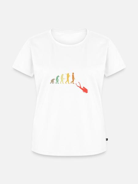 Retro Diving Evolution Geschenk - Frauen Premium Bio T-Shirt - Weiß