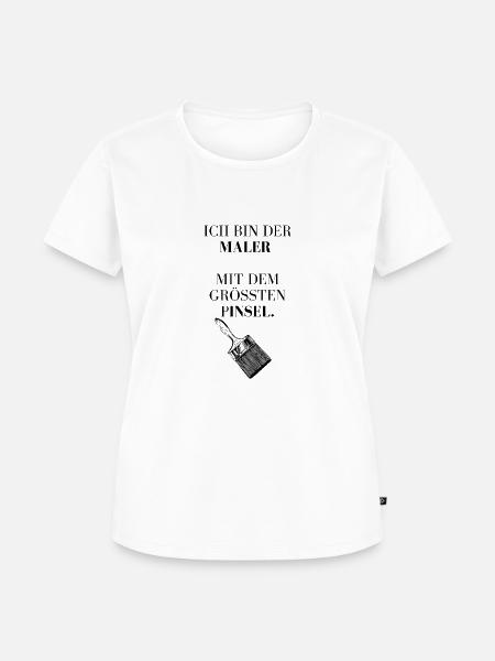 Ich habe den größten.... Pinsel - Frauen Premium Bio T-Shirt - Weiß