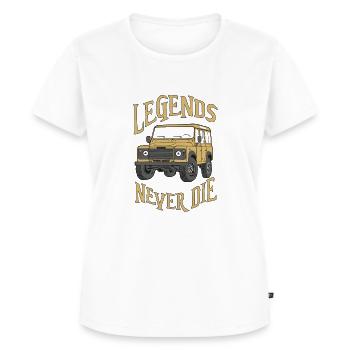 4x4 Landy Defender 110 Legends... lybian Sand - Frauen Premium Bio T-Shirt - Weiß - Vorne - AI Model Female 172 dark (172cm)