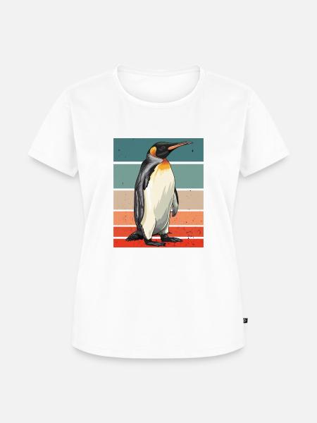Penguin Retro - Frauen Premium Bio T-Shirt - Weiß