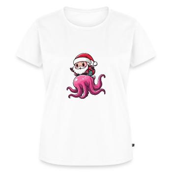 Méduse Père Noël dessin animé - T-shirt Premium bio Femme - blanc - Devant - AI Model Female 172 dark (172cm)