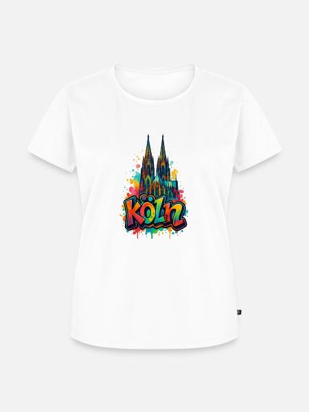 Kölner Dom Graffiti Style - Frauen Premium Bio T-Shirt - Weiß