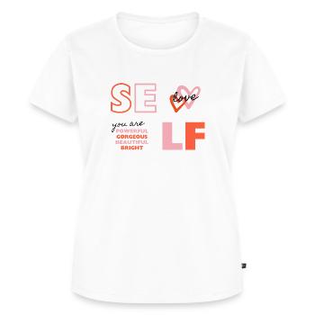 Self Love - Frauen Premium Bio T-Shirt - Weiß - Vorne - AI Model Female 172 dark (172cm)