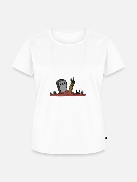 Halloween Grabstein - Frauen Premium Bio T-Shirt - Weiß